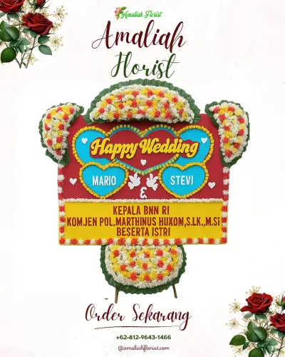 Karangan Papan Bunga Pernikahan di Silale